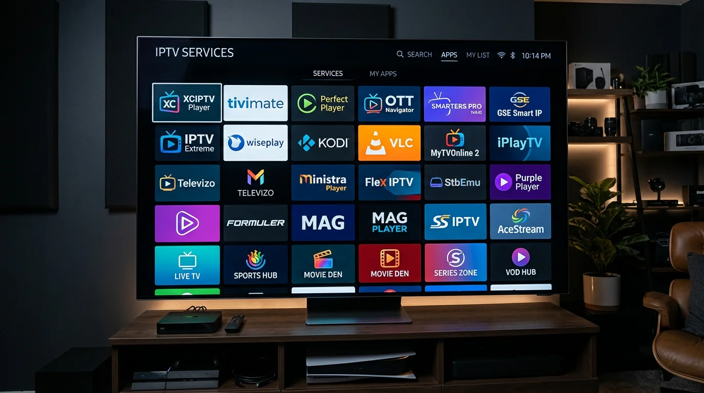 Helix IPTV alternatives multiple streaming app icons on screen