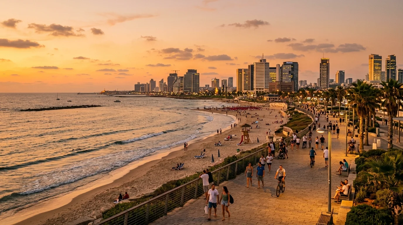 Best IPTV Israel - Mediterranean coast ancient and modern city